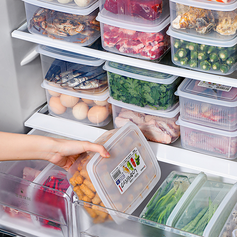 日本进口nakaya冰箱收纳盒冷冻专用食品级保鲜盒厨房密封整理储物