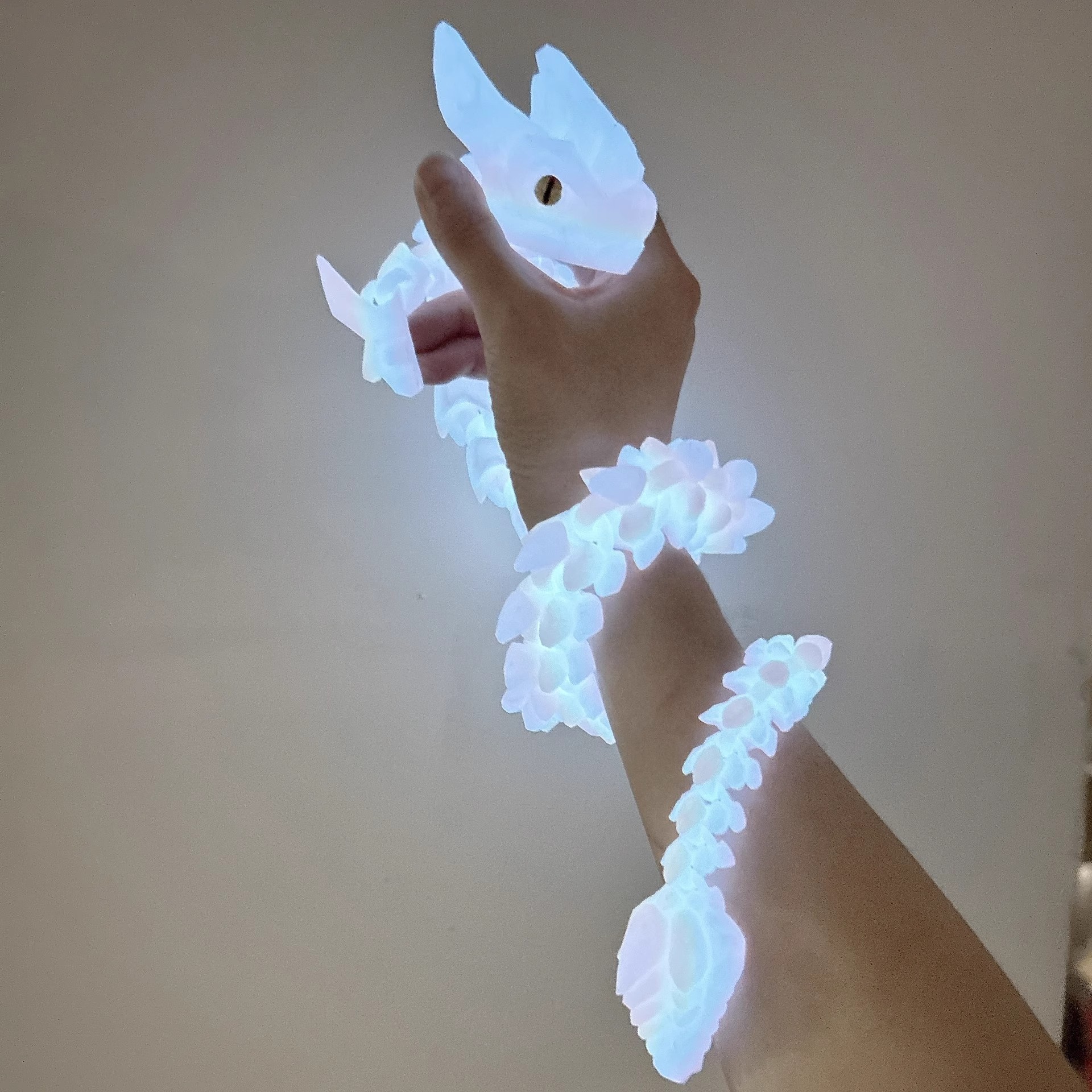 3D打印仿真可动龙水晶摆件