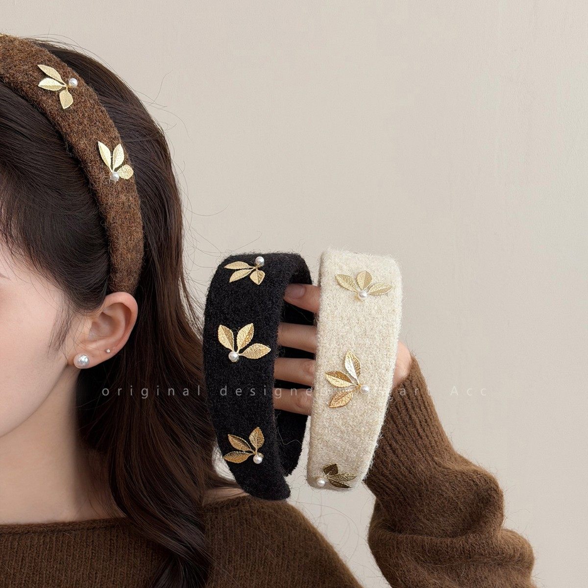 复古美拉德毛呢宽边发箍女气质高颅顶压发头箍日常百搭高级感发饰,饰品/流行首饰/时尚饰品新,发饰,淘宝优惠券,粉丝福利购,淘宝优惠卷