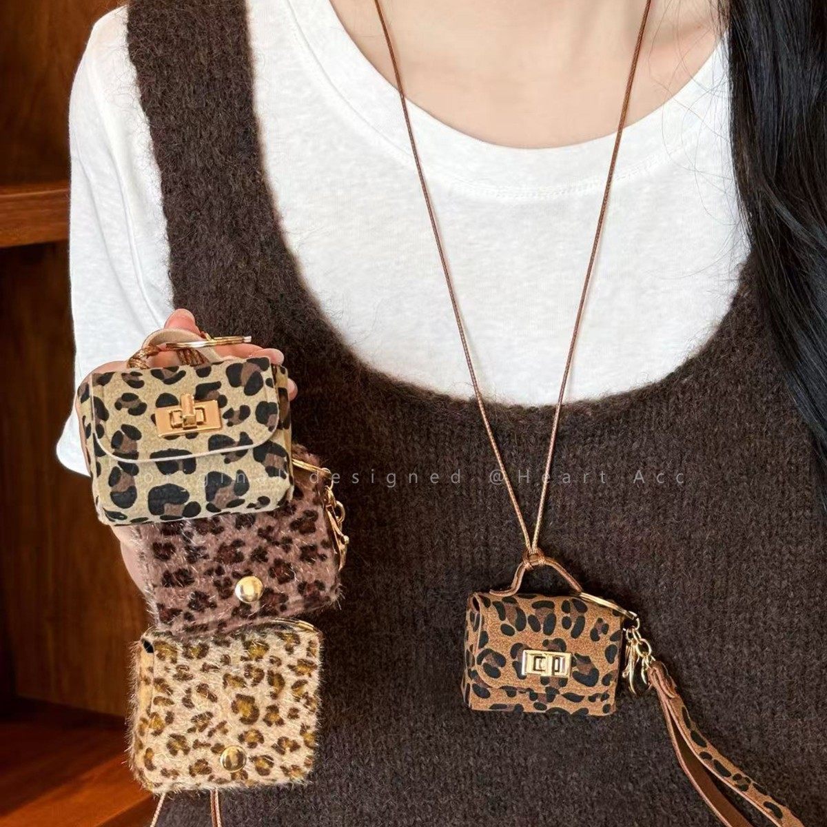 美拉德咖色豹纹毛绒耳机包包项链女气质时髦挂脖秋冬毛衣链配饰品,饰品/流行首饰/时尚饰品新,项链,淘宝优惠券,粉丝福利购,淘宝优惠卷