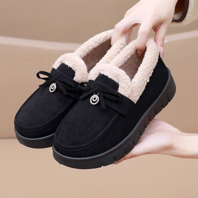 2025新款老北京布鞋女冬加绒一脚蹬工作鞋保暖百搭外穿妈妈豆豆鞋,女鞋,传统布鞋,淘宝优惠券,粉丝福利购,淘宝优惠卷