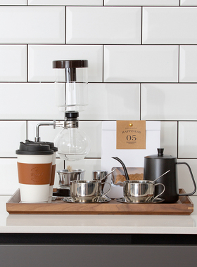 北欧厨房样板间摆件咖啡装饰品组合套装展厅小摆设厨具手冲壶托盘