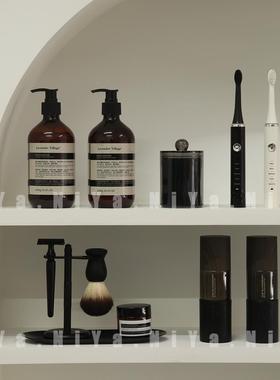 山海【卫浴摆件合集】样板间浴室柜黑色摆件电动牙刷棉签剃须男士