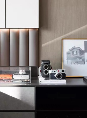 现代简约相机模型胶卷亚克力罩摆件摄影主题书房桌面装饰品样板间