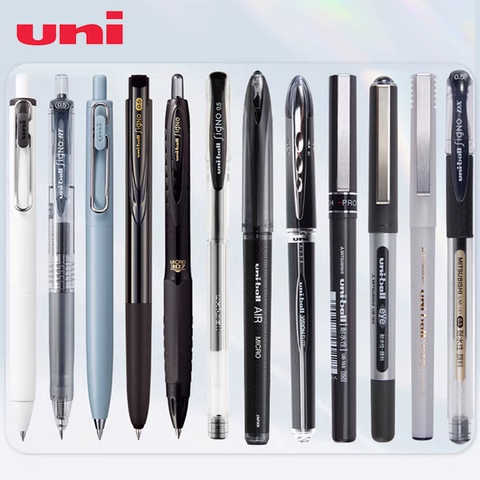 日本制uni三菱中性笔黑色笔合集umn-155考试刷题签字笔速干组合