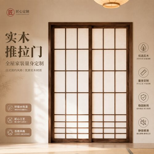 定制实木推拉门全国上门安装
