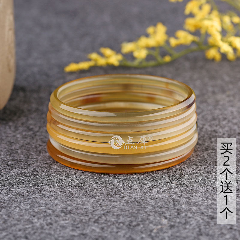 买2送1点犀正品凉血养生清热天然西藏牛角手镯个性精致民族风手环
