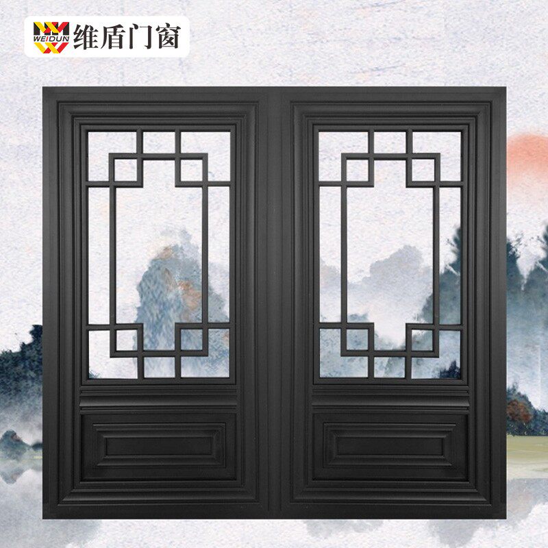 维盾断桥铝门窗 中式窗户 古典中国风卧室客厅窗 铝合金简约飘窗