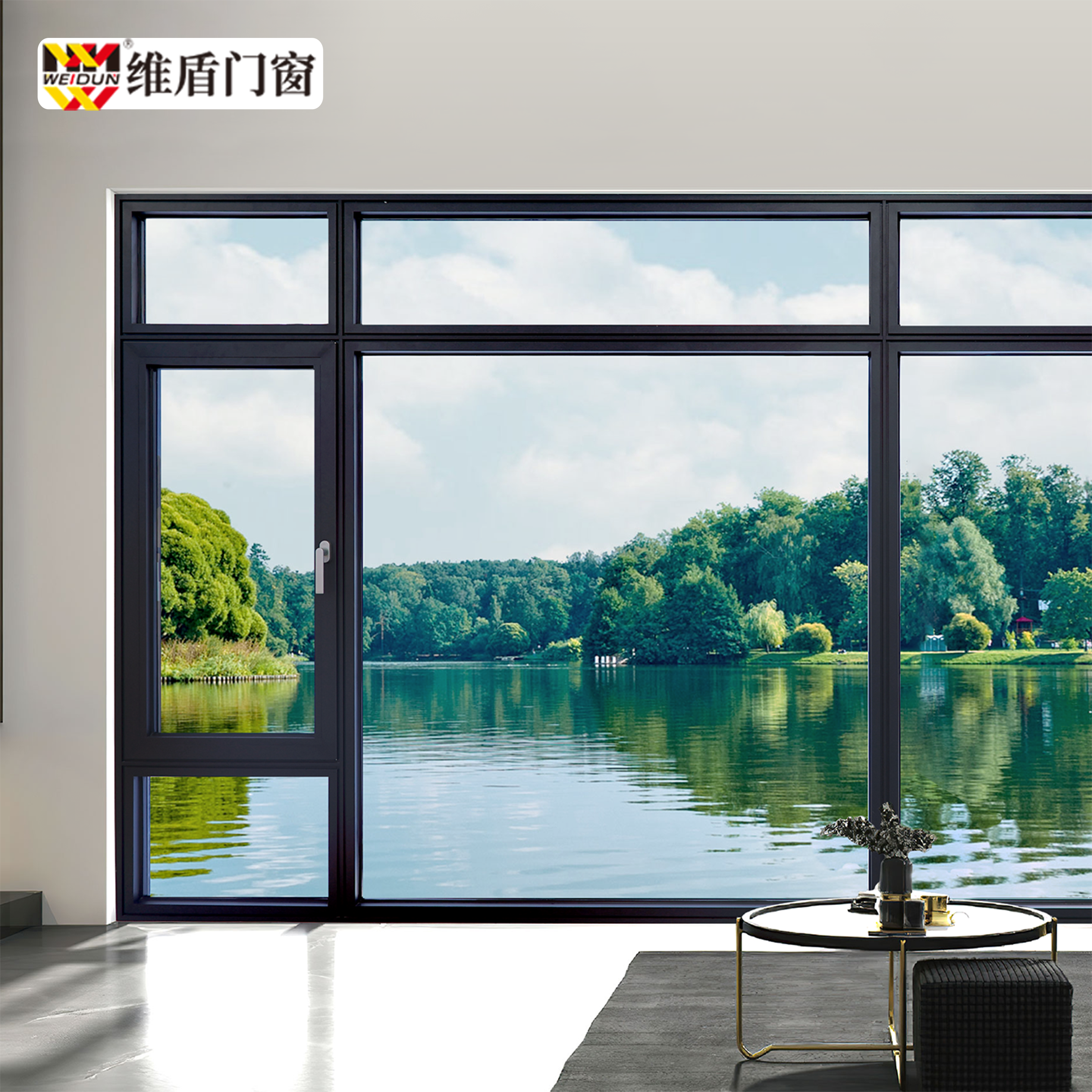 维盾门窗VF85系统窗三层玻璃窗定制玻璃窗保温窗隔音窗断桥铝窗户