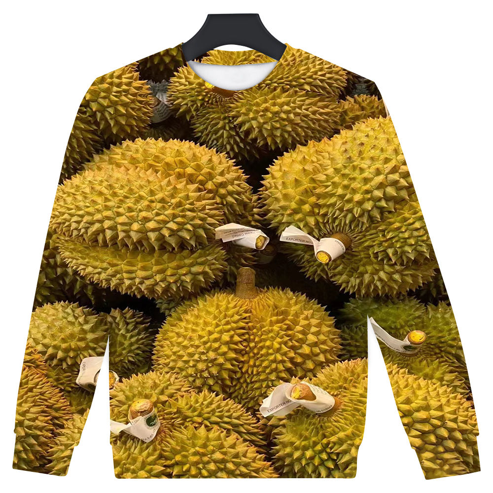 egly榴莲系列3d印花水果个性搞笑男女款时尚潮流百搭T恤