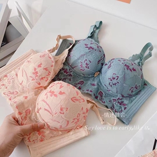 85A玫瑰精油水袋丰胸按摩文胸五排扣侧收副乳超聚拢上薄下厚内衣