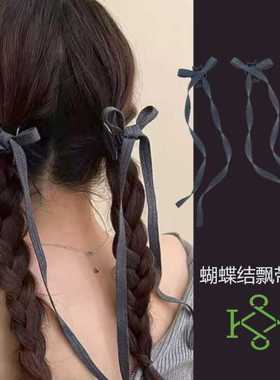 日韩新款蝴蝶结飘带抓夹甜美少女高级感小发夹刘海夹发饰头饰发卡