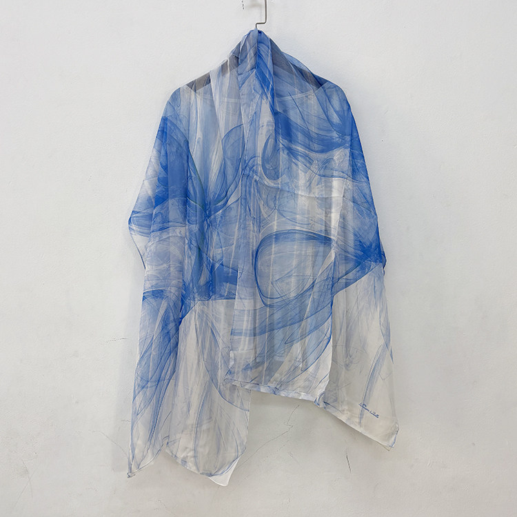 2件包邮 多色入 真丝雪纺印花长丝巾 桑蚕丝围巾搭配长巾女A-7