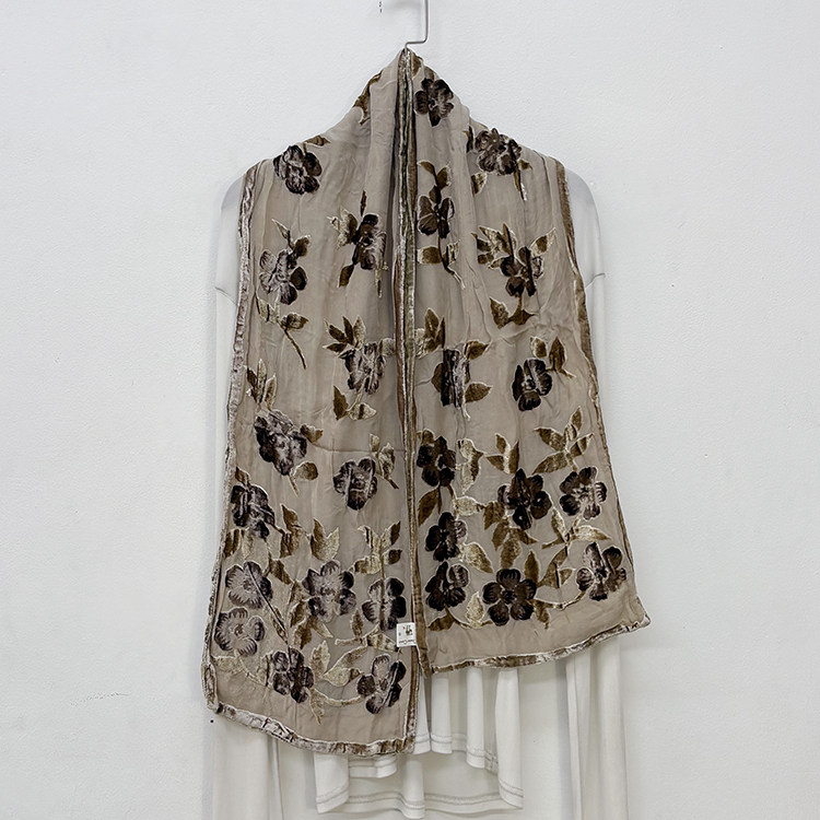 多色入 2件包邮 真丝丝绒提花长丝巾围巾 桑蚕丝长巾女A-23