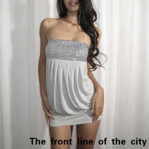 RetroPrintHolidayStraplessDres