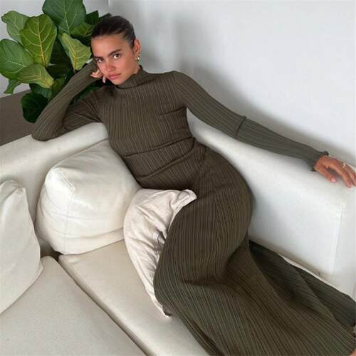 Sexy fashionable sleeveless camisole dress2023秋冬针织木耳边