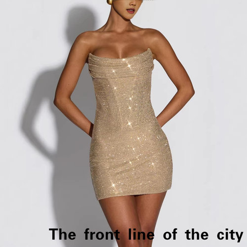 SexySplitBubbleSleeveTiedDress