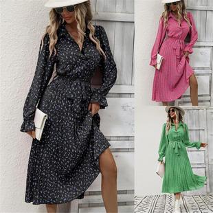 vacation casual lace Sexy shirt camisole dress秋 printed