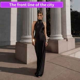Fashion Strap Split 礼服 for Women纯色系带收腰时尚 Dress Sexy