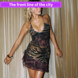 Fitted Bodysuit Sexy 印花V领露背 Embroidered Stra时尚 Women