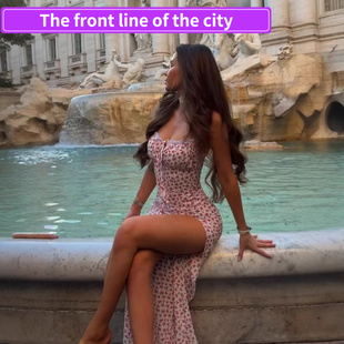 Fashion Strap Split for Women现货挂脖开叉吊带时尚 Dress Sexy