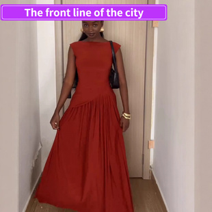 for Sexy Women现货褶皱通勤半身裙时 Dress Fashion Split Strap