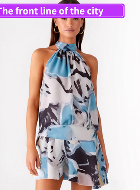 Embroidered Women's Fitted Bodysuit Sexy Stra无袖挂脖系带露