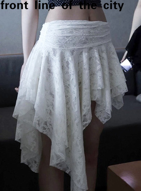 Lace slim fit sexy hip hugging dress欧美ins风春夏新款不规则