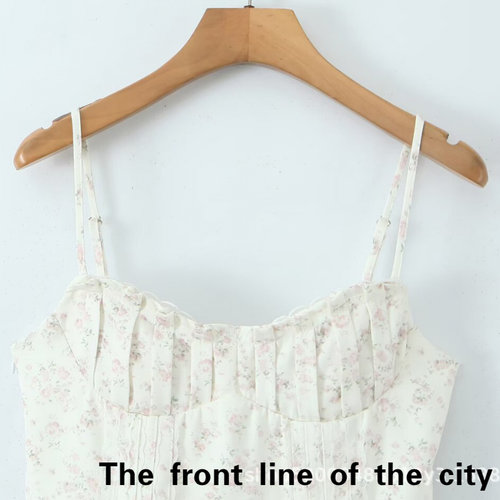 PrintedneckhangingV-neckvacati