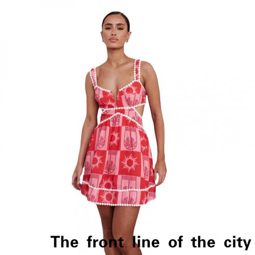 SexySplitBubbleSleeveTiedDress