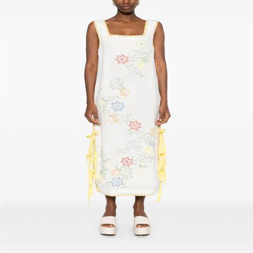 Printed V-neck Bubble Women's Chiffon Dress亚马逊款棉麻印花