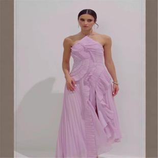 Flower Dress Long Deep Dress爆 Vacation Satin Sexy Printed