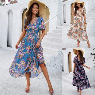 vacation casual lace Sexy shirt camisole dress气 printed