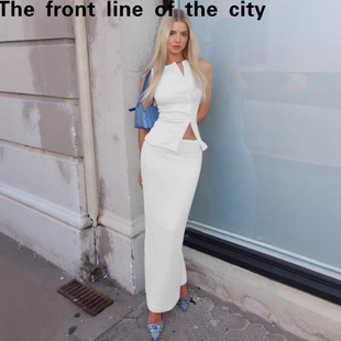 sexy hip 气质纯色坑条无袖 slim 时尚 fit dress新款 Lace hugging
