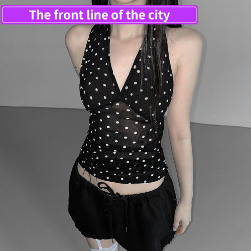 PrintedV-neckstraplessoff-shou