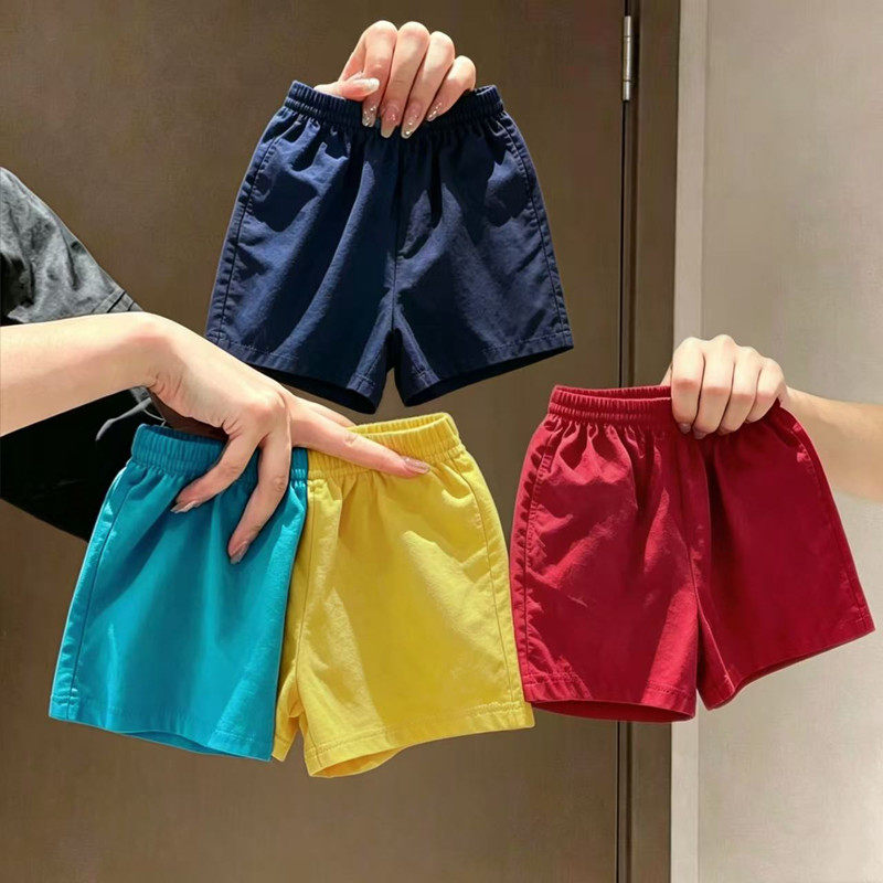 儿童裤子夏季新款纯色休闲薄款五分裤男女童宝宝宽松百搭洋气短裤