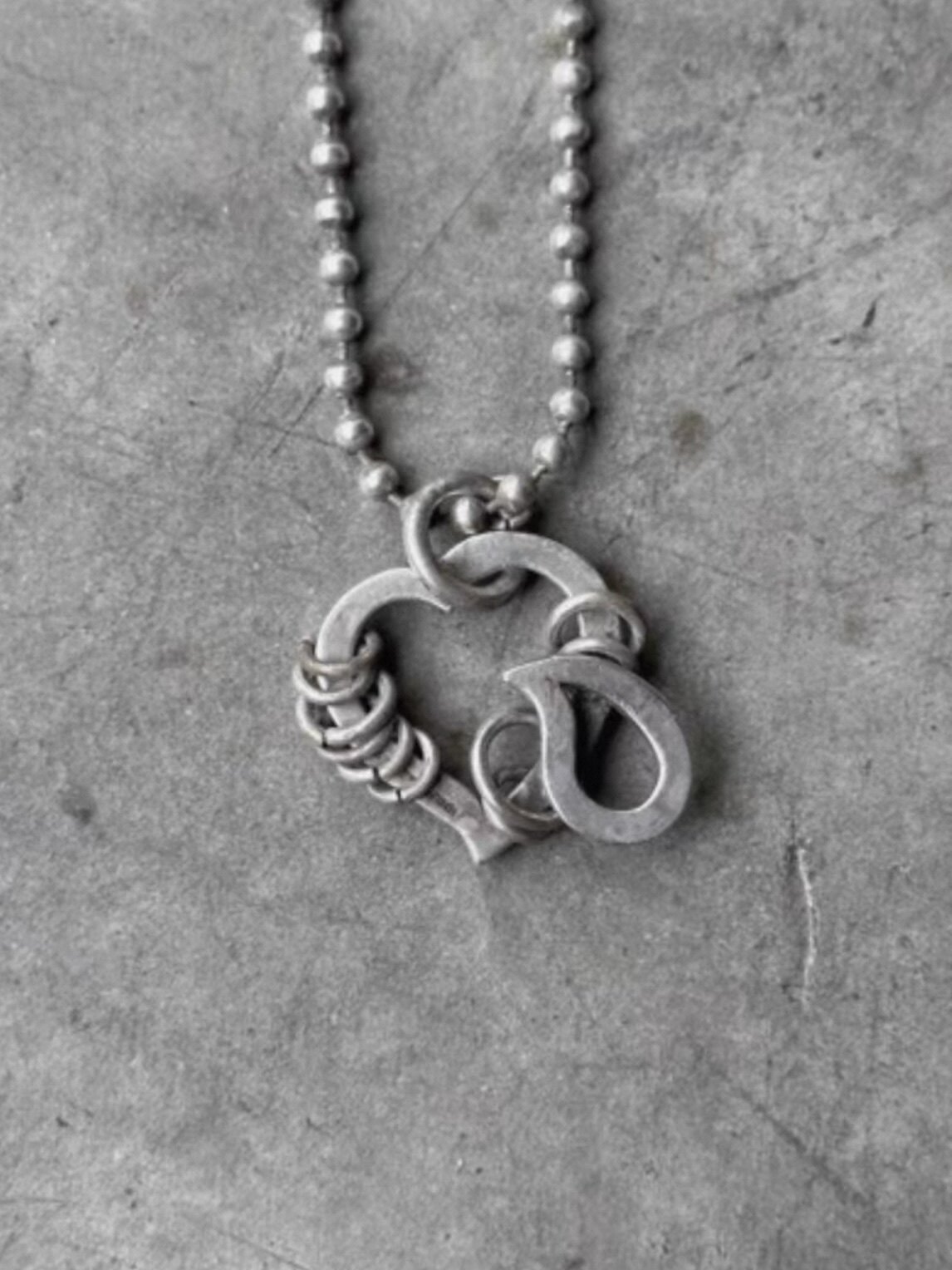 thumbnail for Number(n)ine03FW Showcase: Heart-shaped Tear Necklace 925 Silver Necklace Gothic Style Crying Heart