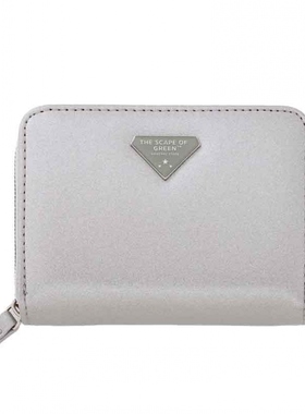 樱子日本购宝岛社限定THE SCAPE OF GREEN 银色pu 皮质多功能钱包