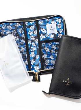 樱子日本购LANVIN en Bleu女士黑色百搭手账包收纳包护照包证件夹