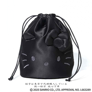 樱子日本购HELLO KITTY [ハローキティ]光泽感很别致大容量束口袋