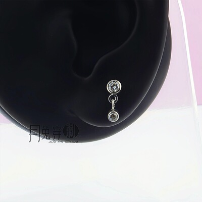 F136钛合金耳钉包镶吊坠耳垂钉