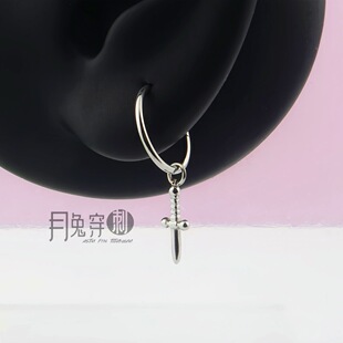 钛合金耳环吊坠六种款式日韩风耳垂环1.0mm线径亲肤不流脓