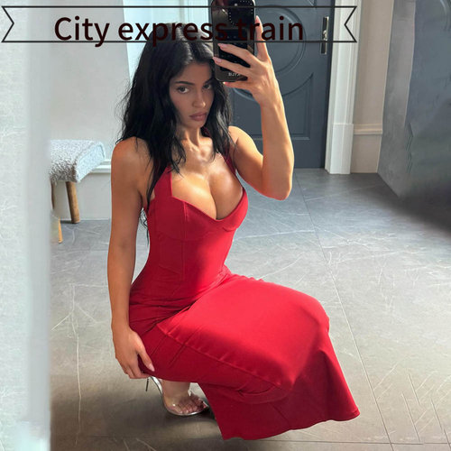 SexyV-neckstrapslimsatindress