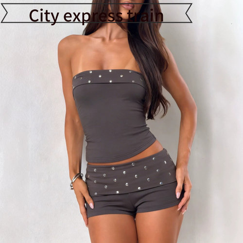 Lacesexysatincamisoletop钉鸡眼