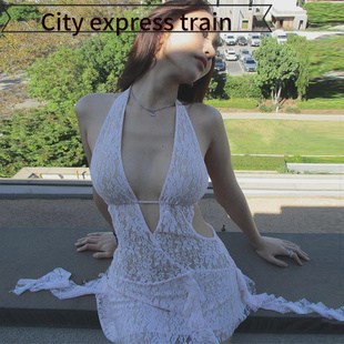 sexy fit slit dress women性感镂空深露背辣 Strapless for slim