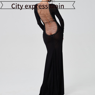 sexy fit slit dress women风性感网纱露背绑 Strapless for slim