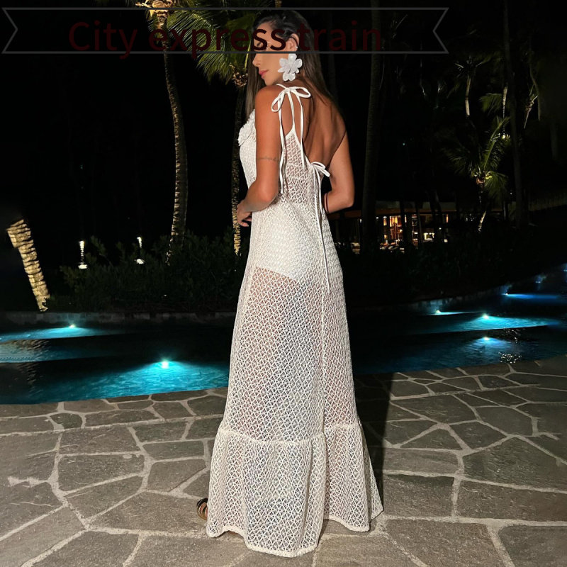 Sexy Deep V Backless Bikini Set单肩纯色连体平角短裤沙滩裙套