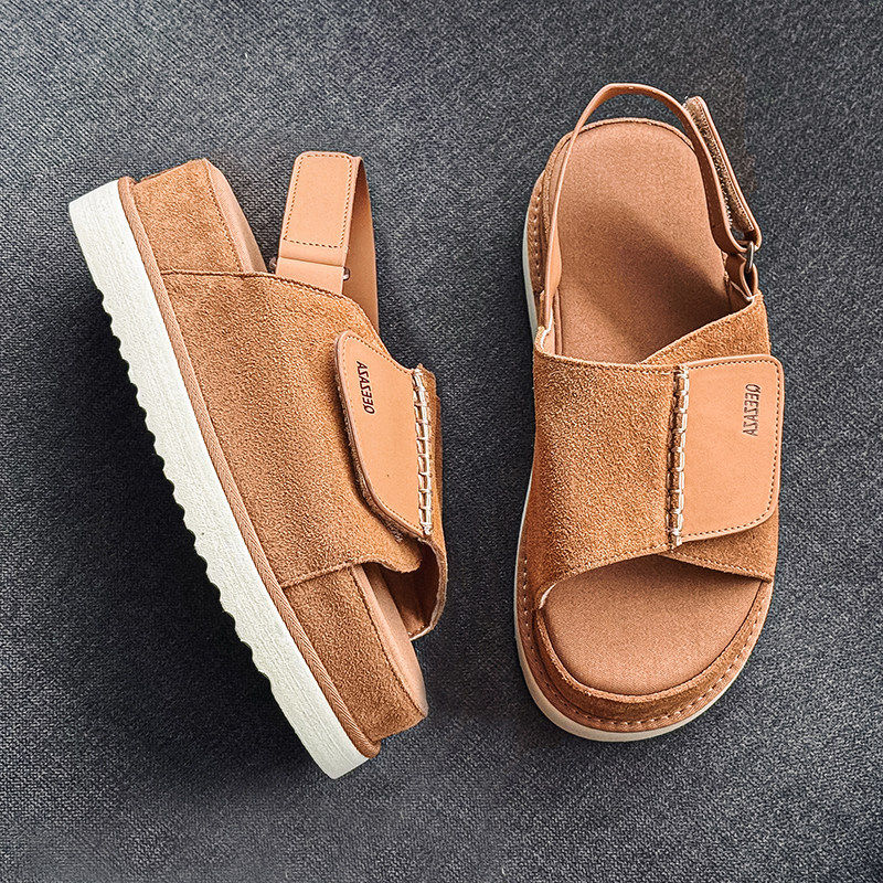 【商场同款】凉鞋男夏季外穿勃肯凉拖鞋2026新款真皮高端鞋子户外