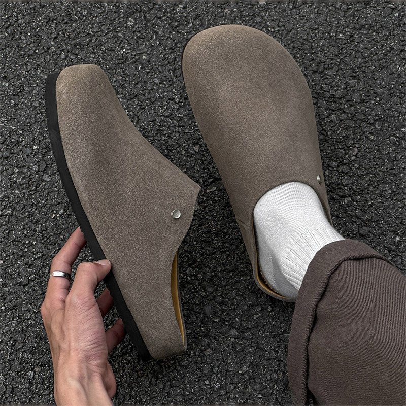 【商场同款】男拖鞋外穿潮牌高端一脚蹬半拖鞋2026新款休闲包头凉