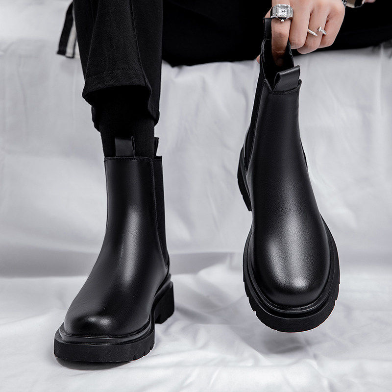 【商场同款】马丁靴男款高帮冬季加绒英伦风中帮烟筒靴高级感软底